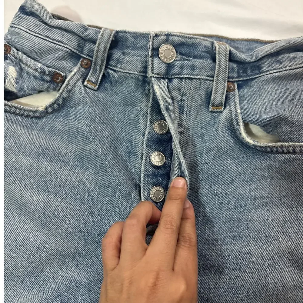 AGOLDE Womens 24 Denim 90s Jean Shorts Jorts Bermuda High Waist Streetwear